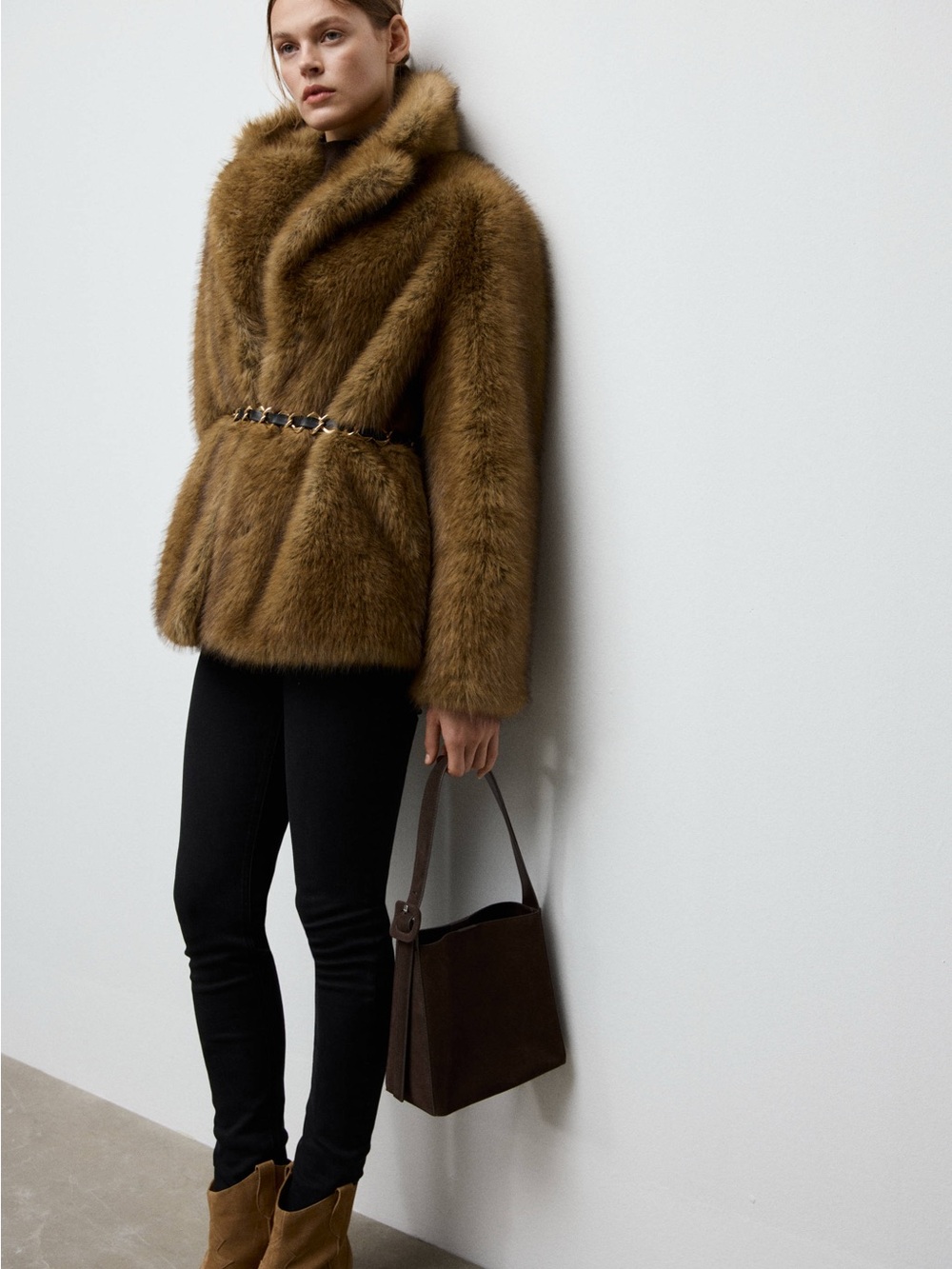 New SUEDE LEATHER SHOPPER BAG - Picture 8 of 10